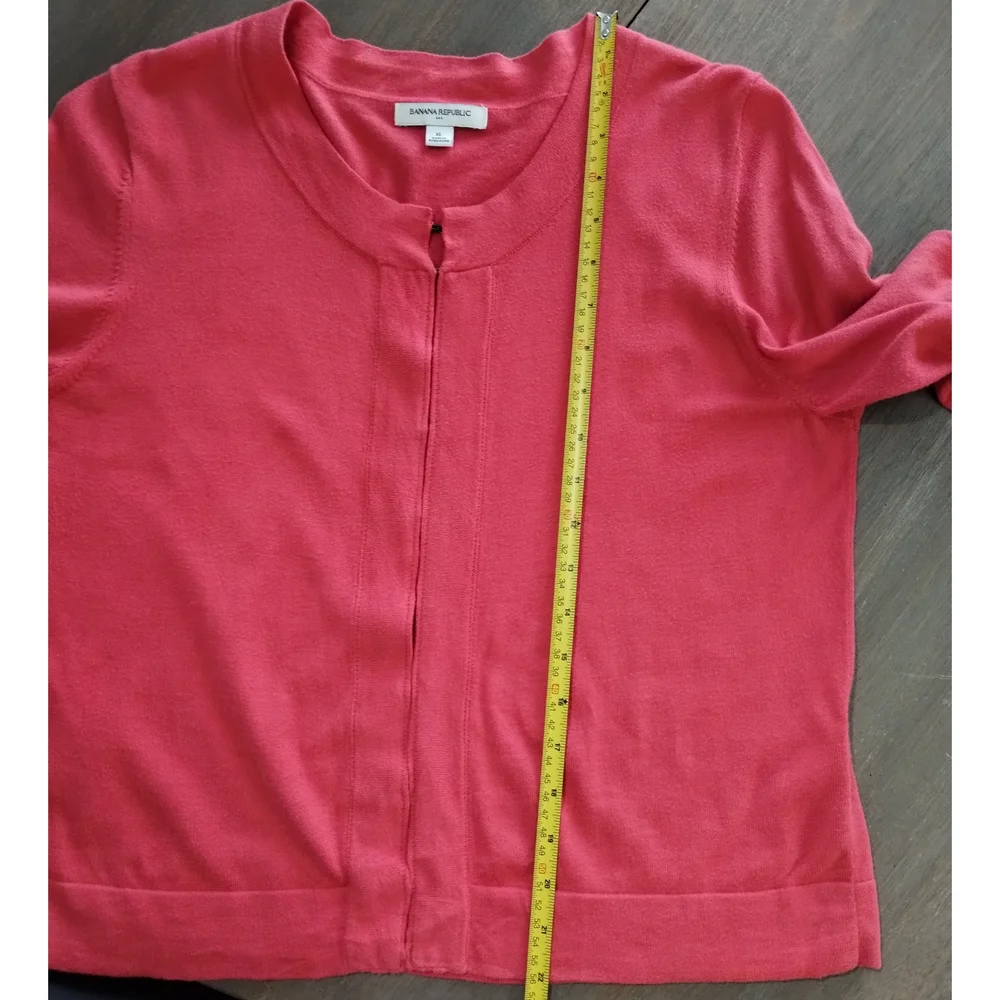 Banana Republic Hot Pink 3/4 Sleeve Cotton Cardigan - Picture 8 of 8